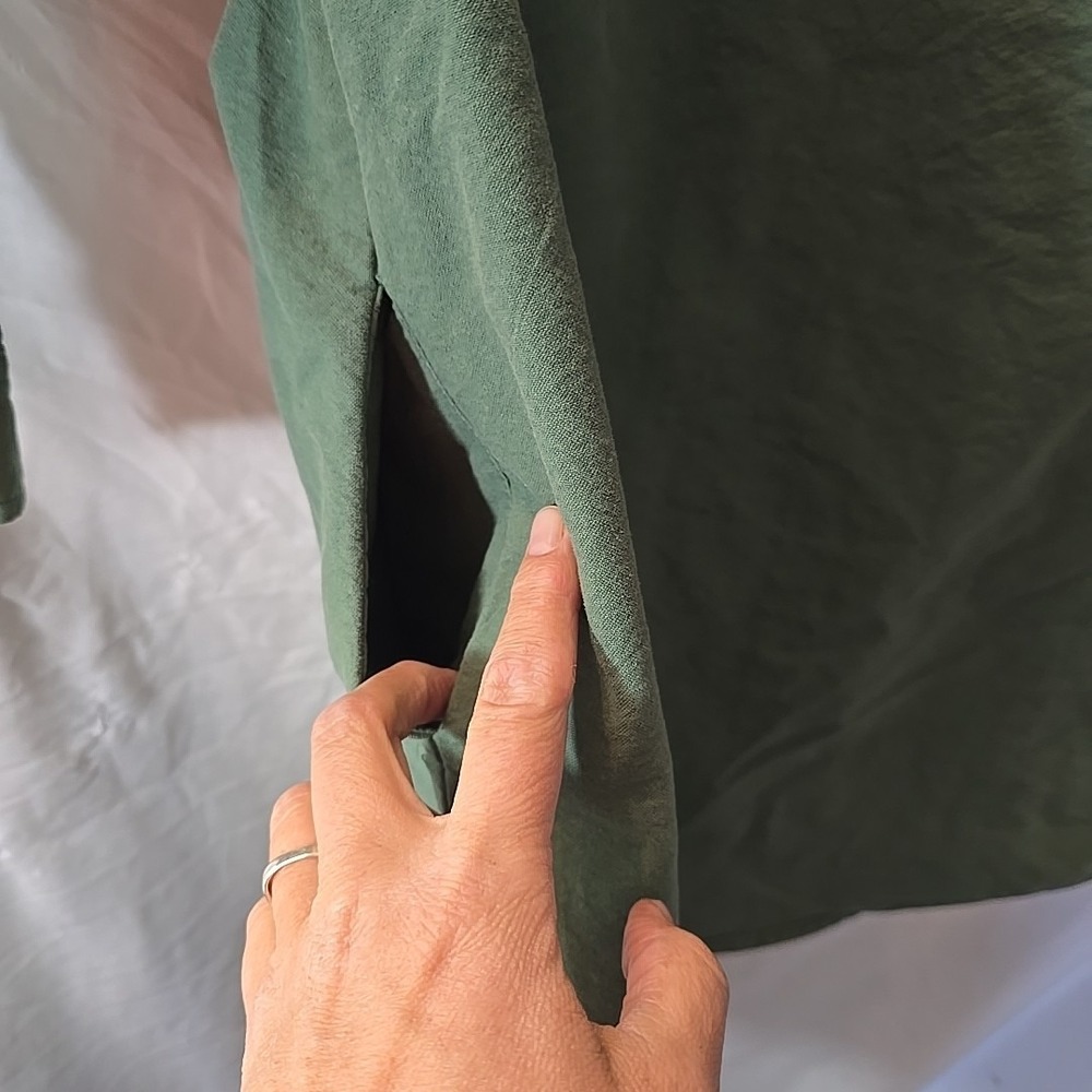 Tuckernuck Pomander Place Polly Shirt Dress Green Boxy Long Sleeve Buttons Sz M - Picture 10 of 15